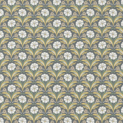 Algodón estampado SELMA2 Verde / Amarillo